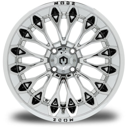 MODZ® 15x10" Convict Chrome Wheels & Off-Road Tires Combo (Xcomp Gladiator Steel Belted Radial 23x10-15)