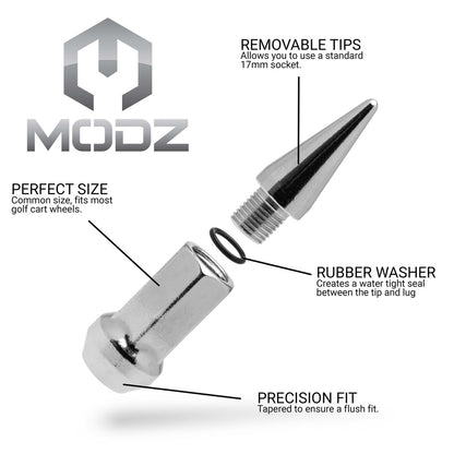 MODZ® Spiked Chrome Lug Nuts - Pack of 16