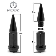 MODZ® Spiked Black Lug Nuts - Pack of 16