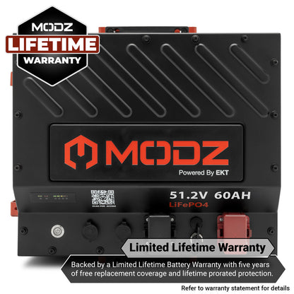 MODZ® Universal 48 Volt (51.2v) 60Ah Nano Lithium Golf Cart Battery Bundle