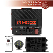 MODZ® Universal 48 Volt (51.2v) 105Ah Nano Lithium Golf Cart Battery Bundle with Built-In Heater