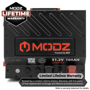 MODZ® Universal 48 Volt (51.2v) 105Ah Nano Lithium Golf Cart Battery Bundle with Built-In Heater