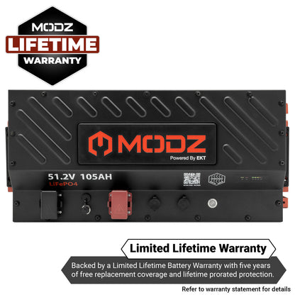 MODZ® Universal 48 Volt (51.2v) 105Ah Slim Lithium Golf Cart Battery Bundle with Built-In Heater