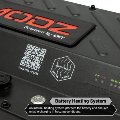 MODZ® Universal 48 Volt (51.2v) 105Ah Slim Lithium Golf Cart Battery Bundle with Built-In Heater