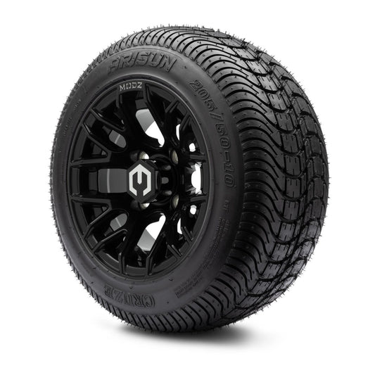 MODZ® 10" Matrix Glossy Black Wheels & Street Tires Combo