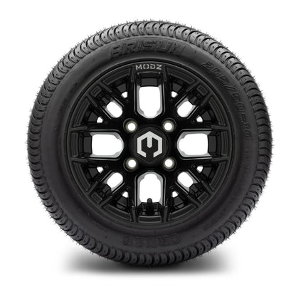 MODZ® 10" Matrix Glossy Black Wheels & Street Tires Combo