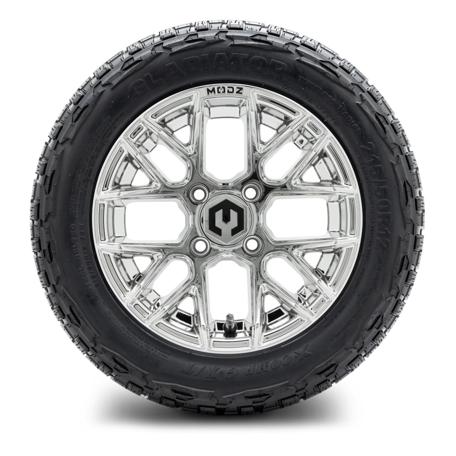 MODZ® 12" Matrix Chrome Wheels & Off-Road Tires Combo (Xcomp Gladiator Radial 205/35R-12)