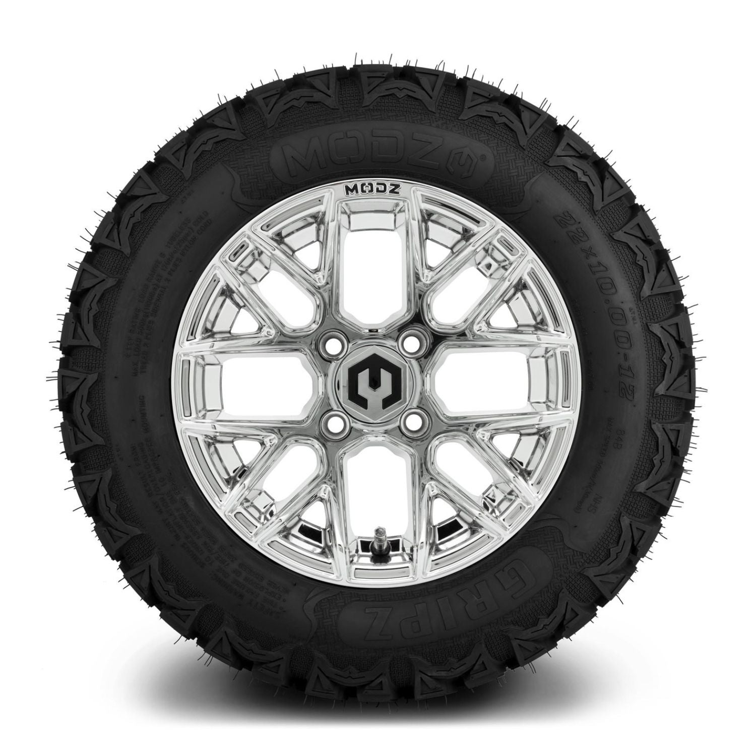 MODZ® 12" Matrix Chrome Wheels & Off-Road Tires Combo (MODZ Gripz 22x10-12)