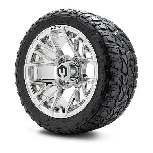 MODZ® 12" Matrix Chrome Wheels & Off-Road Tires Combo (Xcomp Gladiator Radial 215/40R-12)
