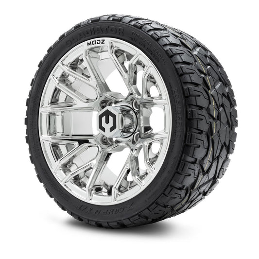 MODZ® 12" Matrix Chrome Wheels & Off-Road Tires Combo (Xcomp Gladiator Radial 205/35R-12)