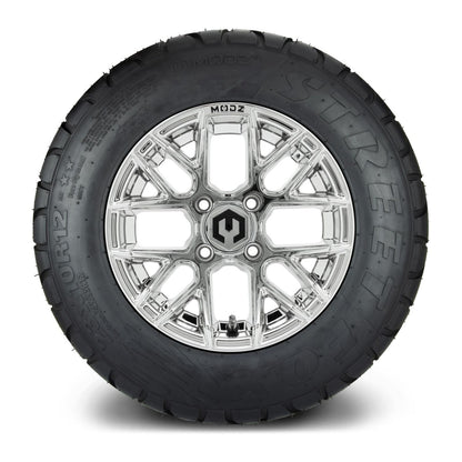 MODZ® 12" Matrix Chrome Wheels & Street Tires Combo (MODZ Street Fox Radial 23x10-12)