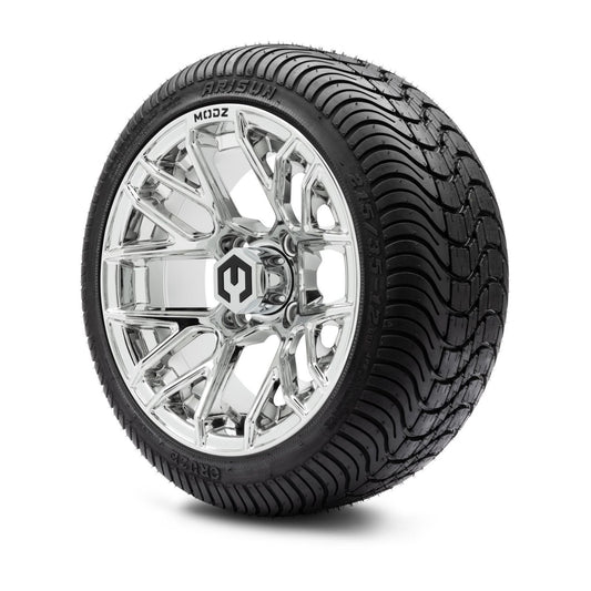 MODZ® 12" Matrix Chrome Wheels & Street Tires Combo (Arisun Cruze 215/35-12)