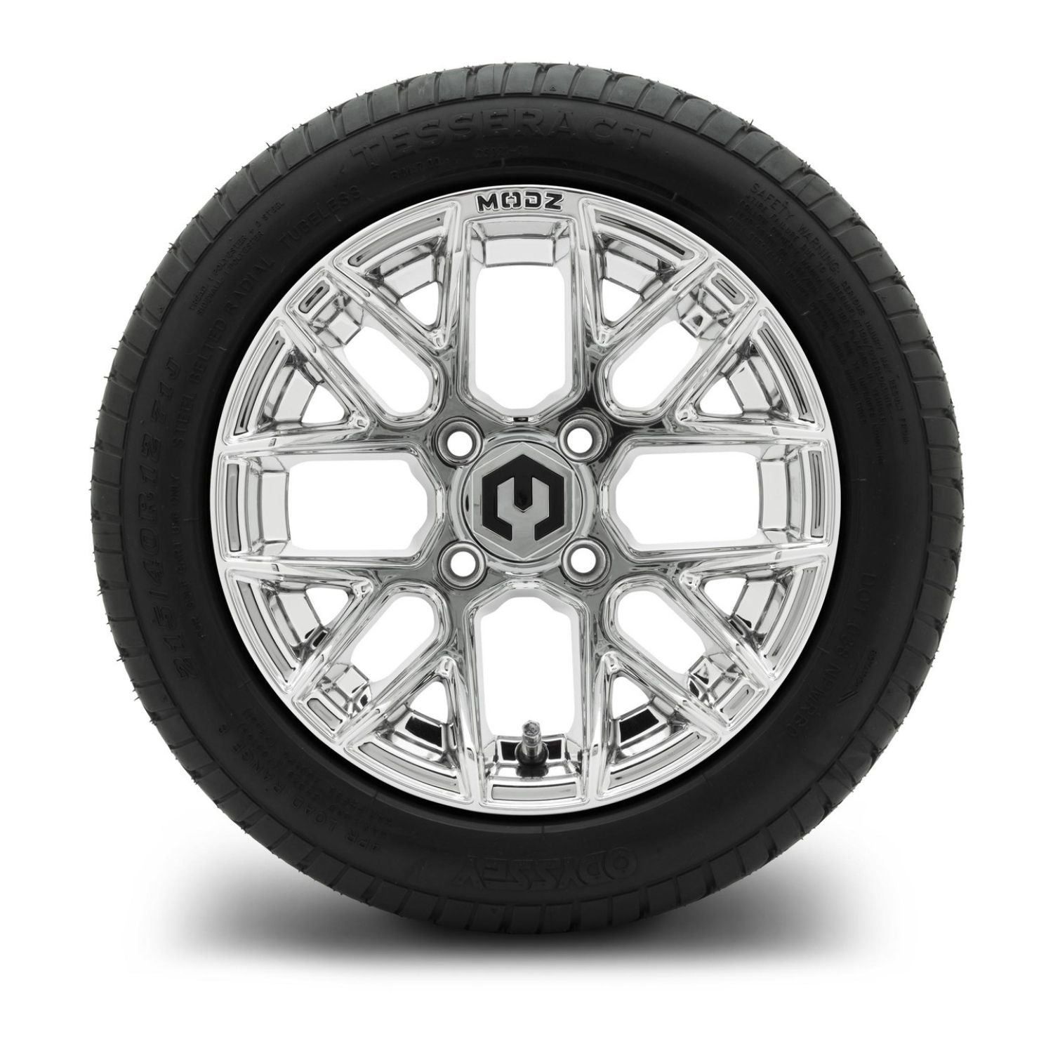 MODZ® 12" Matrix Chrome Wheels & Street Tires Combo (Odyssey Tesseract Steel-Belted Radial 215/40-R12)