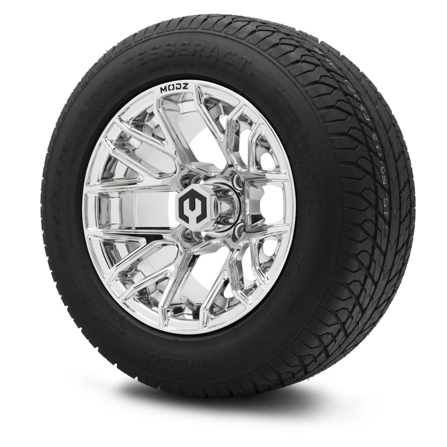 MODZ® 12" Matrix Chrome Wheels & Street Tires Combo (Odyssey Tesseract Steel-Belted Radial 215/50-R12)