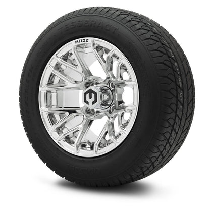 MODZ® 12" Matrix Chrome Wheels & Street Tires Combo (Odyssey Tesseract Steel-Belted Radial 215/50-R12)