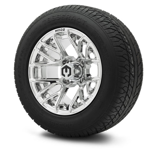 MODZ® 12" Matrix Chrome Wheels & Street Tires Combo (Odyssey Tesseract Steel-Belted Radial 215/50-R12)