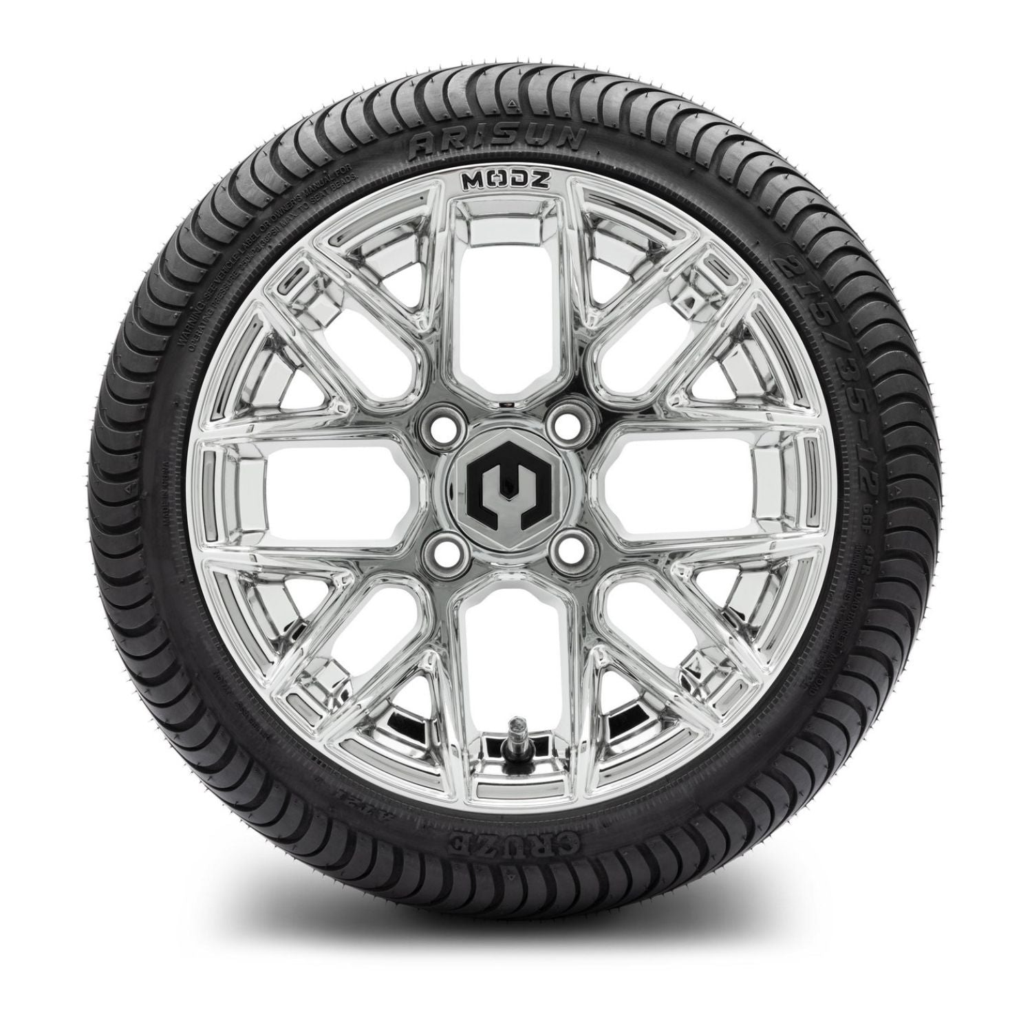MODZ® 12" Matrix Chrome Wheels & Street Tires Combo (Arisun Cruze 215/35-12)