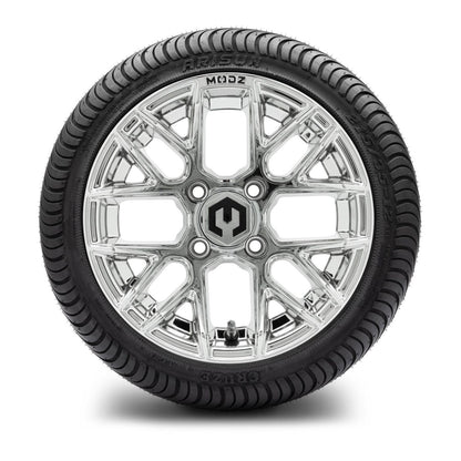 MODZ® 12" Matrix Chrome Wheels & Street Tires Combo (Arisun Cruze 215/35-12)