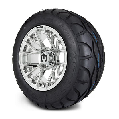 MODZ® 12" Matrix Chrome Wheels & Street Tires Combo (MODZ Street Fox Radial 245/50-12)