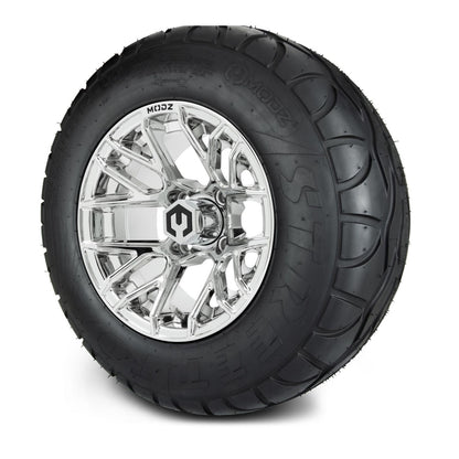 MODZ® 12" Matrix Chrome Wheels & Street Tires Combo (MODZ Street Fox Radial 23x10-12)
