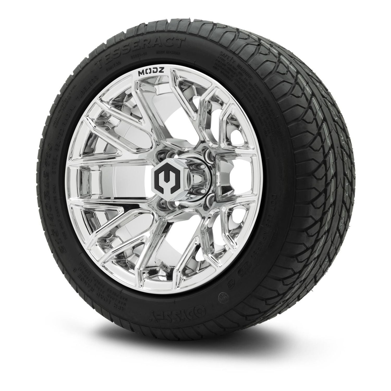 MODZ® 12" Matrix Chrome Wheels & Street Tires Combo (Odyssey Tesseract Steel-Belted Radial 215/40-R12)