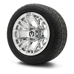 MODZ® 12" Matrix Chrome Wheels & Street Tires Combo (Odyssey Tesseract Steel-Belted Radial 215/40-R12)
