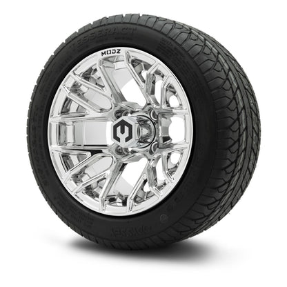 MODZ® 12" Matrix Chrome Wheels & Street Tires Combo (Odyssey Tesseract Steel-Belted Radial 215/40-R12)