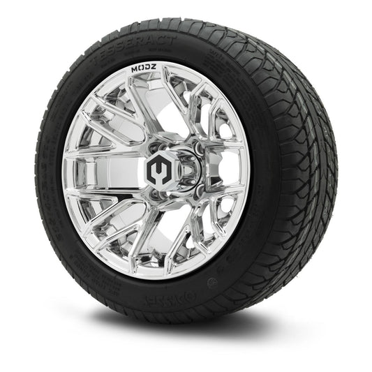 MODZ® 12" Matrix Chrome Wheels & Street Tires Combo (Odyssey Tesseract Steel-Belted Radial 215/40-R12)