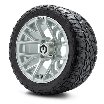 MODZ® 12" Matrix Silver Wheels & Off-Road Tires Combo (Xcomp Gladiator Radial 215/40R-12)