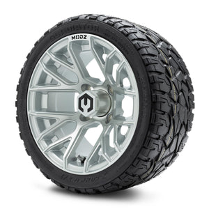 MODZ® 12" Matrix Silver Wheels & Off-Road Tires Combo (Xcomp Gladiator Radial 205/35R-12)