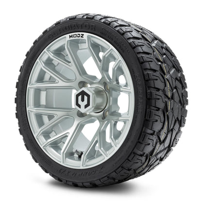 MODZ® 12" Matrix Silver Wheels & Off-Road Tires Combo (Xcomp Gladiator Radial 205/35R-12)