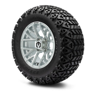 MODZ® 12" Matrix Silver Wheels & Off-Road Tires Combo (Arisun X-Trail All-Terrain 23x10.50-12)