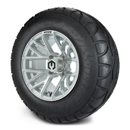 MODZ® 12" Matrix Silver Wheels & Street Tires Combo (MODZ Street Fox Radial 23x10-12)