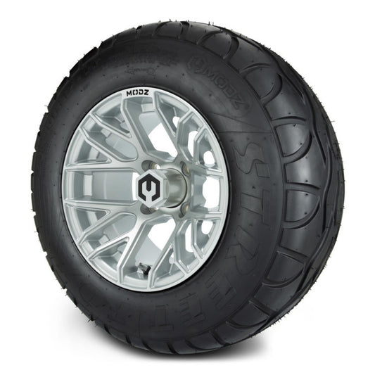 MODZ® 12" Matrix Silver Wheels & Street Tires Combo (MODZ Street Fox Radial 23x10-12)