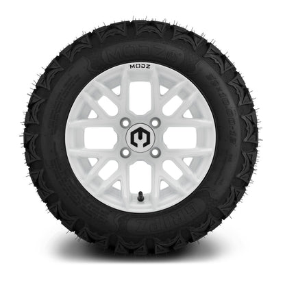 MODZ® 12" Matrix Glossy White Wheels & Off-Road Tires Combo (MODZ Gripz 22x10-12)