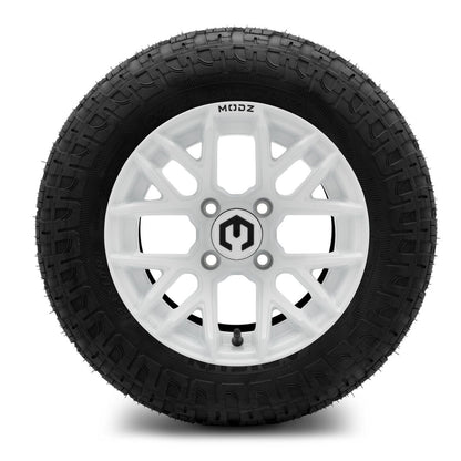 MODZ® 12" Matrix Glossy White Wheels & Off-Road Tires Combo (Arisun X-Armory Radial 23x10R-12)