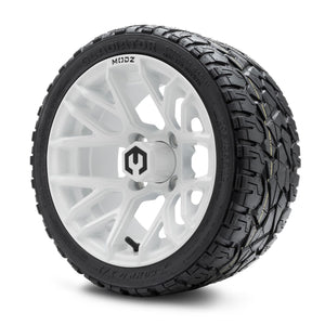 MODZ® 12" Matrix Glossy White Wheels & Off-Road Tires Combo (Xcomp Gladiator Radial 205/35R-12)