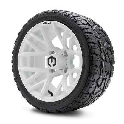 MODZ® 12" Matrix Glossy White Wheels & Off-Road Tires Combo (Xcomp Gladiator Radial 205/35R-12)
