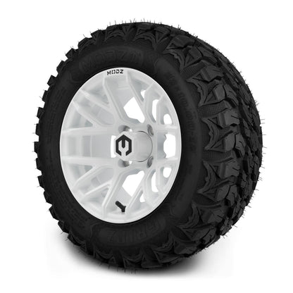 MODZ® 12" Matrix Glossy White Wheels & Off-Road Tires Combo (MODZ Gripz 22x10-12)