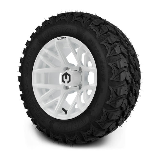 MODZ® 12" Matrix Glossy White Wheels & Off-Road Tires Combo (MODZ Gripz 22x10-12)