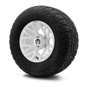 MODZ® 12" Matrix Glossy White Wheels & Off-Road Tires Combo (Arisun X-Armory Radial 23x10R-12)