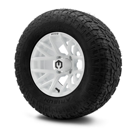 MODZ® 12" Matrix Glossy White Wheels & Off-Road Tires Combo (Arisun X-Armory Radial 23x10R-12)