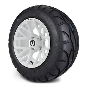 MODZ® 12" Matrix Glossy White Wheels & Street Tires Combo (MODZ Street Fox Radial 245/50-12)