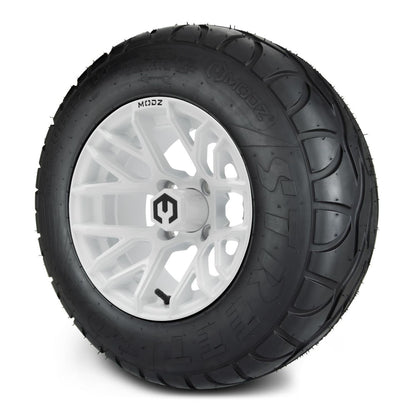 MODZ® 12" Matrix Glossy White Wheels & Street Tires Combo (MODZ Street Fox Radial 23x10-12)