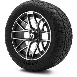 MODZ® 14" Matrix Machined Black Wheels & Off-Road Tires Combo (Arisun X-Armory All-Terrain 23x10-14 Radial)