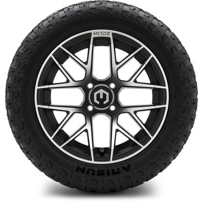 MODZ® 14" Matrix Machined Black Wheels & Off-Road Tires Combo (Arisun X-Trail All-Terrain 23x10-14)