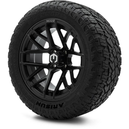MODZ® 14" Matrix Matte Black Wheels & Off-Road Tires Combo (Arisun X-Armory All-Terrain 23x10-14 Radial)
