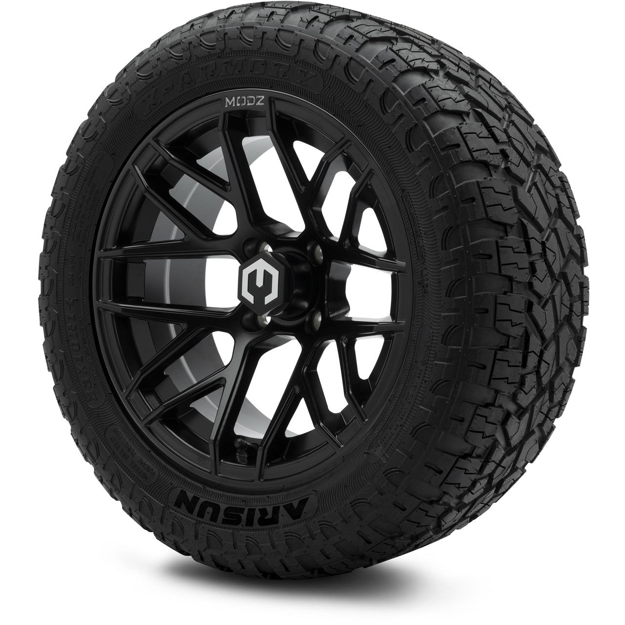 MODZ® 14" Matrix Matte Black Wheels & Off-Road Tires Combo (Xcomp Gladiator 23-10-14 Radial)