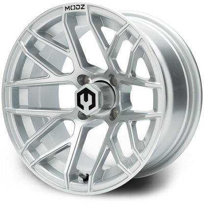 MODZ® 14" Matrix Silver Wheels & Street Tires Combo (MODZ Guardian 205/30-14)