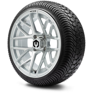 MODZ® 14" Matrix Silver Wheels & Street Tires Combo (Arisun Cruze 205/30-14)